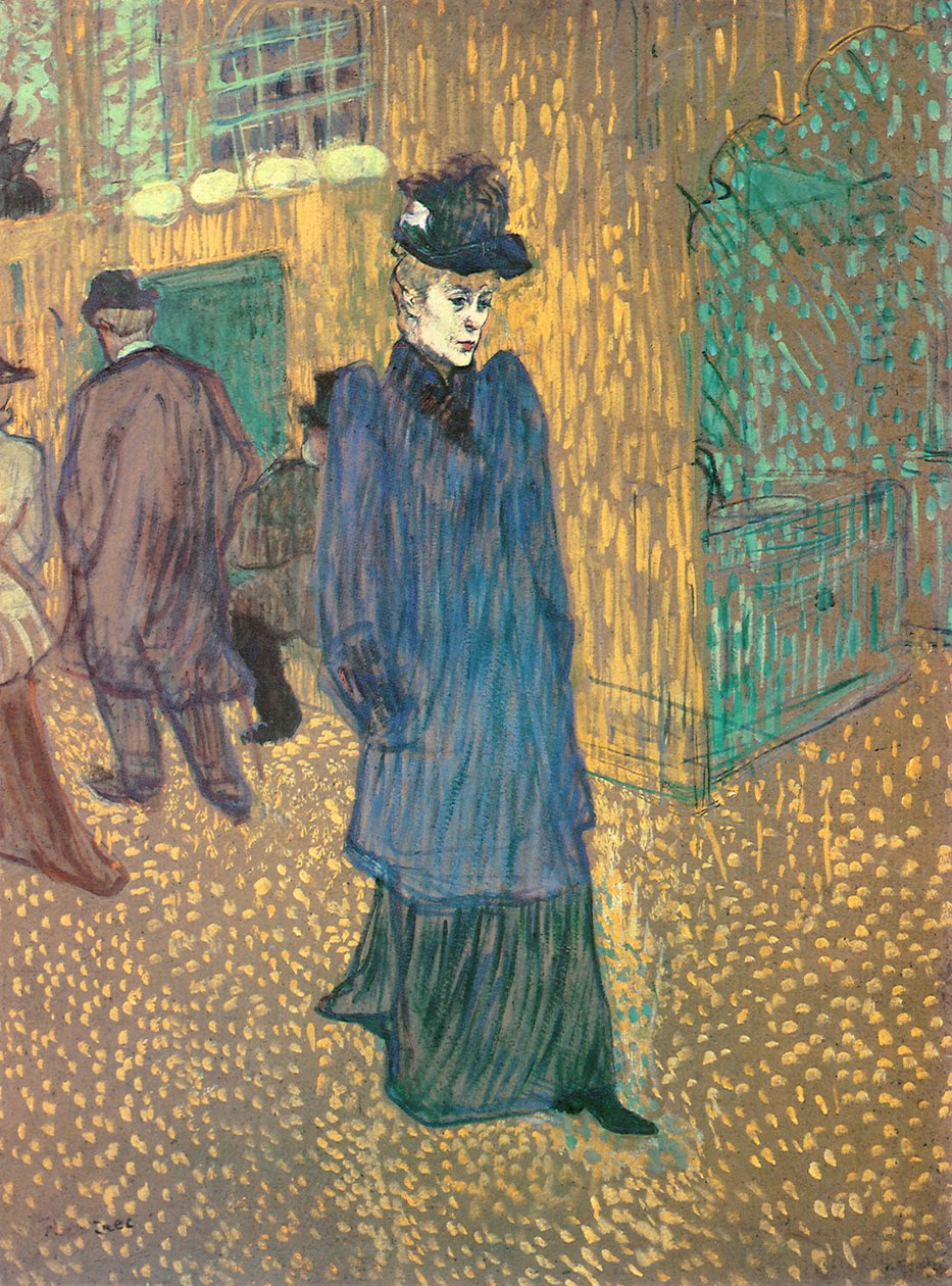 Jane Avril Leaving the Moulin Rouge, 1892 (esence na palubě) od Henri de Toulouse Lautrec