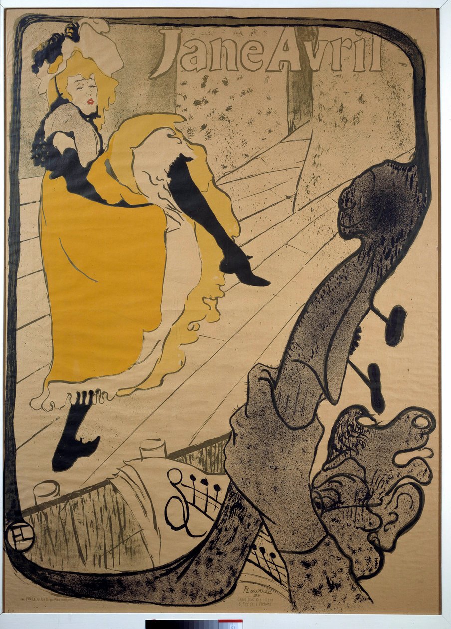 Jane Avril, v zahradách Paříže Plakát Henri de Toulouse-Lautrec (1864-1901). Velikost 1,30 x 0,95. 1893. Albi, Muzeum Toulouse Lautreca od Henri de Toulouse Lautrec
