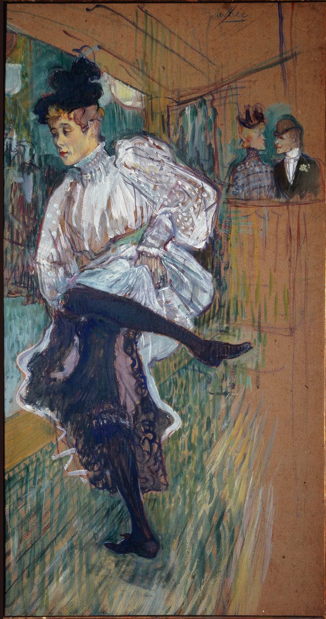 Jane Avril tančí - olej na kartonu od Henri de Toulouse Lautrec