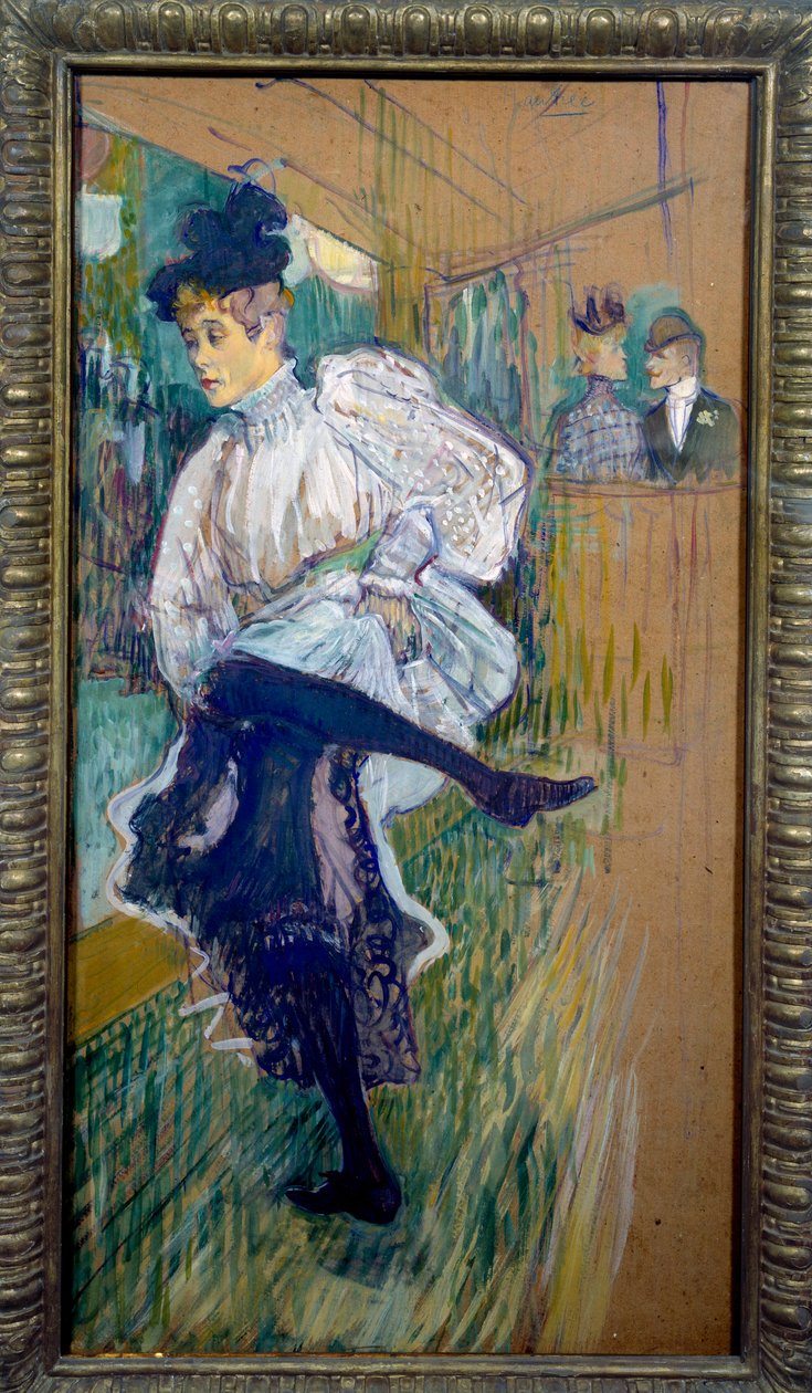Tančící Jane Avril Jane Avril (1868-1943) byla tanečnicí Moulin Rouge. Obraz Henriho de Toulouse Lautreca (1864-1901) 1891 Sun. 0,85x0,45 m Paříž, musee d