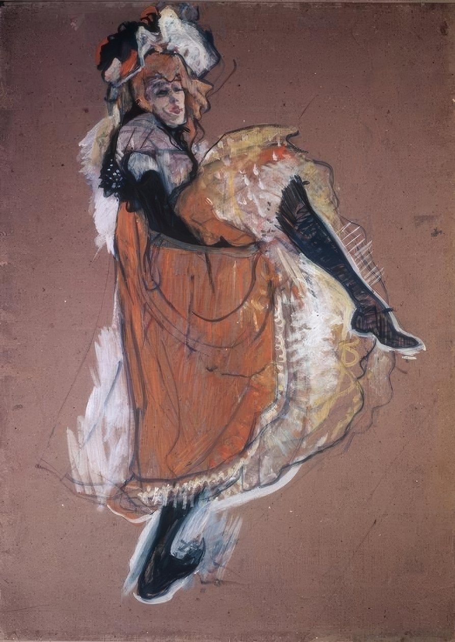 Tančící Jane Avril od Henri de Toulouse Lautrec