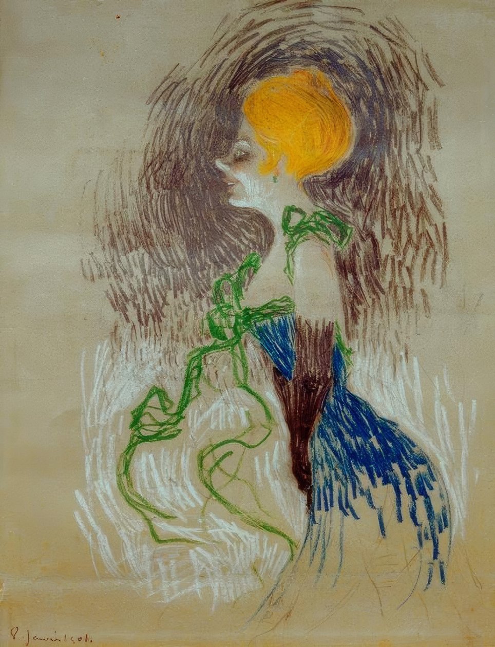 Mladá žena v rukavicích od Henri de Toulouse Lautrec