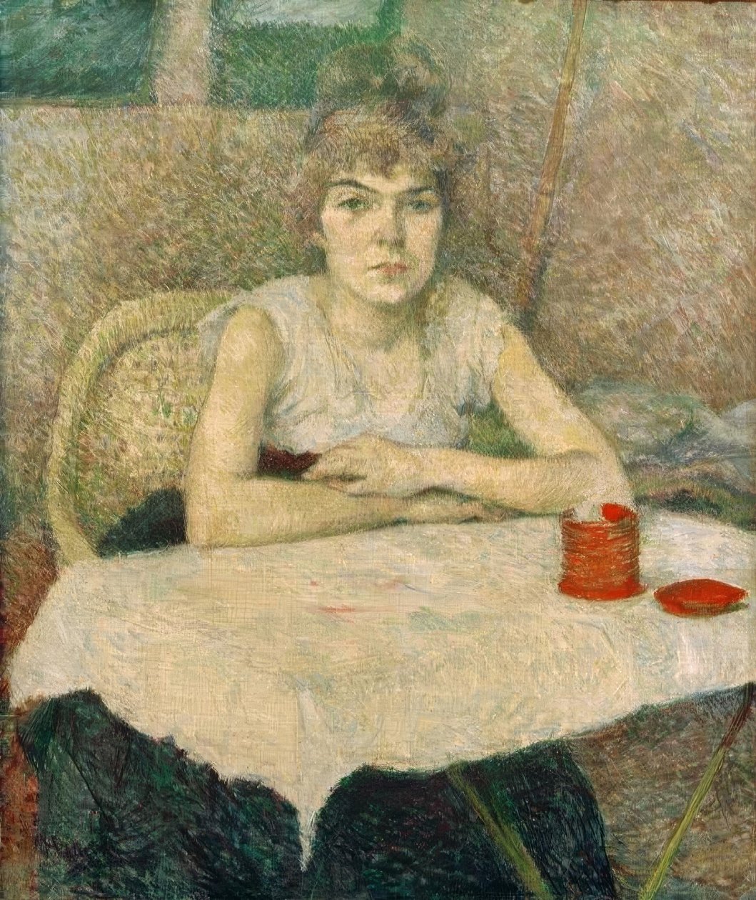Mladá žena u stolu,Poudre de riz od Henri de Toulouse Lautrec