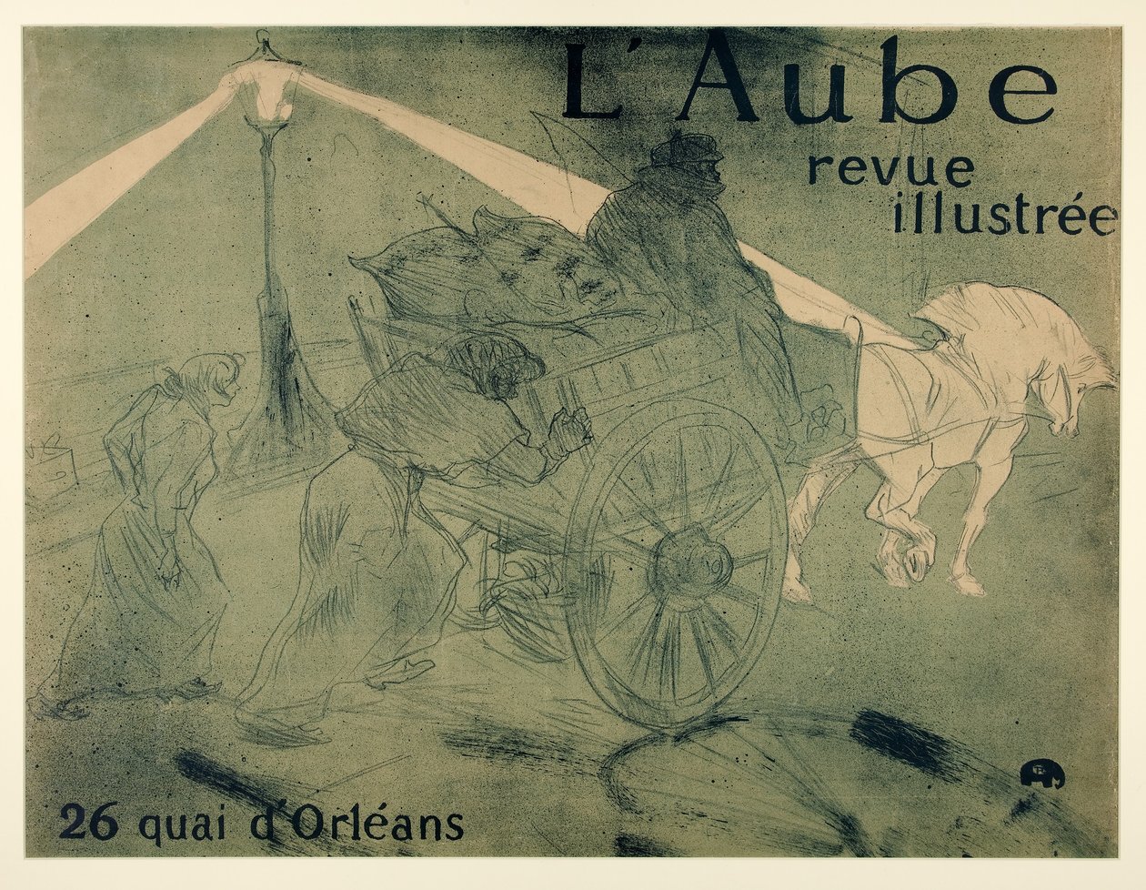 L? Aube, ilustrovaný časopis, 26 quai d? Orléans, hospoda. 1896 od Henri de Toulouse Lautrec