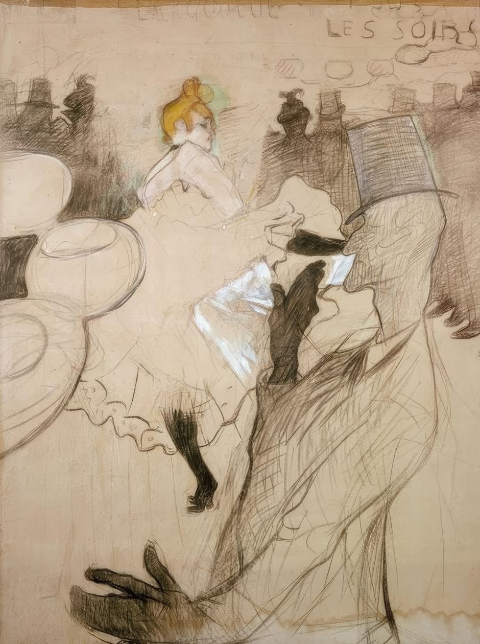 La Goulue a Valentin the Boneless od Henri de Toulouse Lautrec