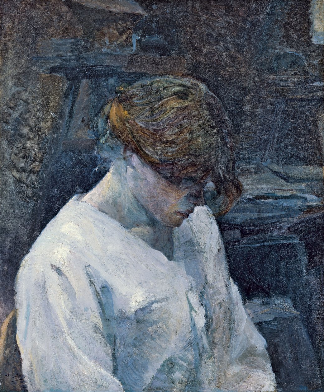 La Rousse v bílé halence, 1889 od Henri de Toulouse Lautrec