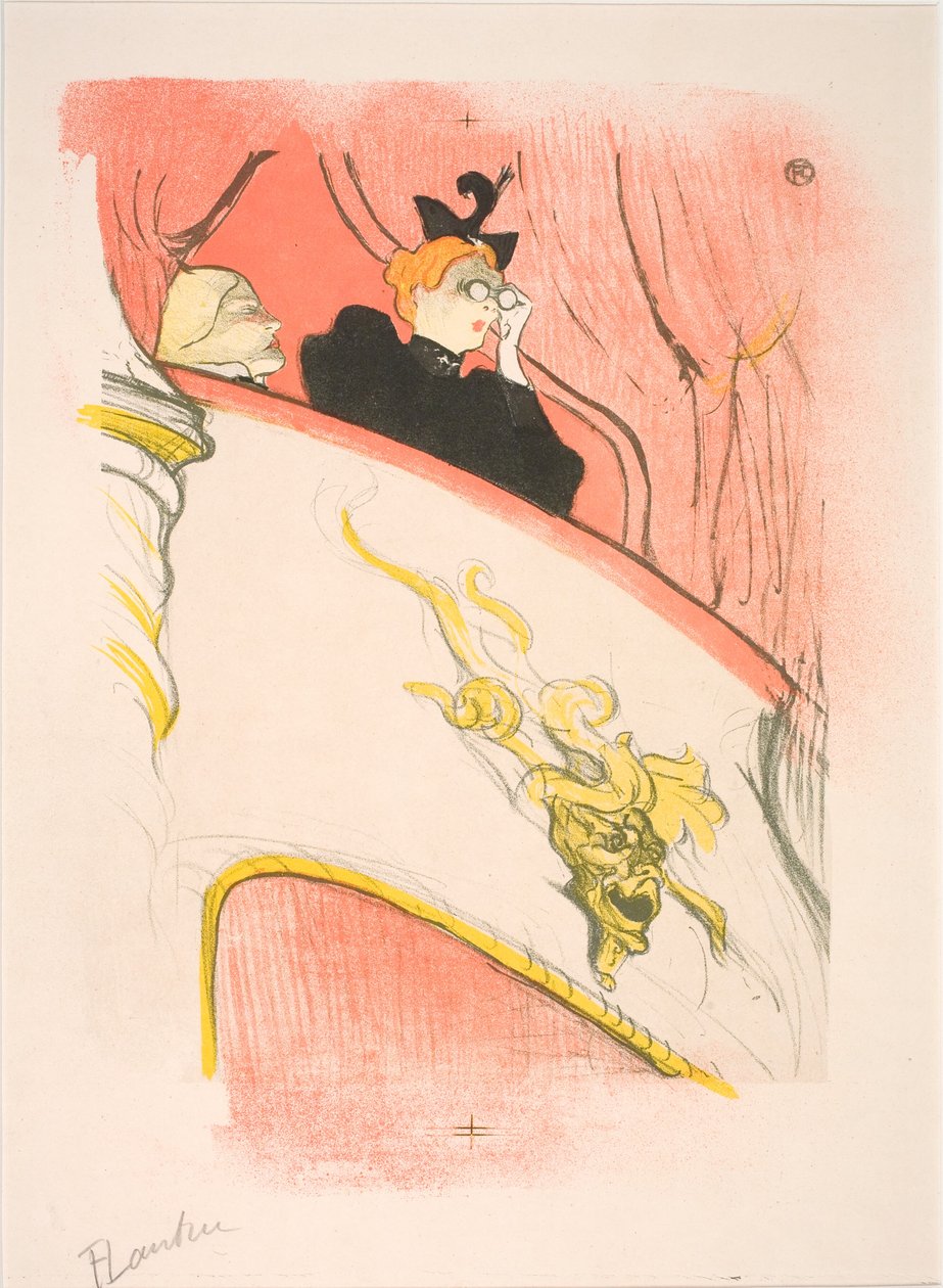 Lóže se zlatým maskaronem od Henri de Toulouse Lautrec