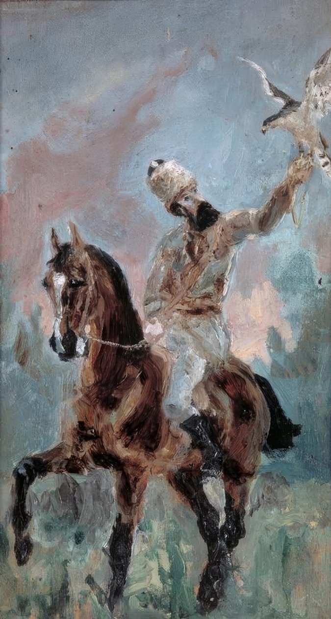 Hrabě Alponse de Toulouse-Lautrec jako sokolník od Henri de Toulouse Lautrec
