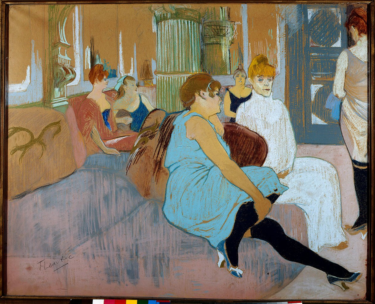 Salon v rue des Moulins (Paříž). Akvarel od Henri De Toulouse Lautreca (Toulouse-Lautrec) (1864-1901) od Henri de Toulouse Lautrec