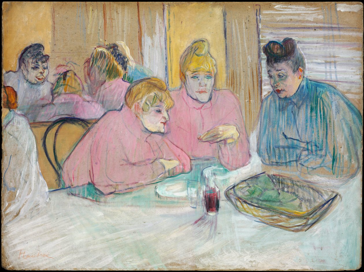 Les Dames dans la salle a jesličky - Dámy v jídelně - Toulouse-Lautrec, Henri, de (1864-1901) - 1893-1894 - Olej na kartonu - 60,2x80,7 - Szepmuveszeti Muzeum, Budapešť od Henri de Toulouse Lautrec