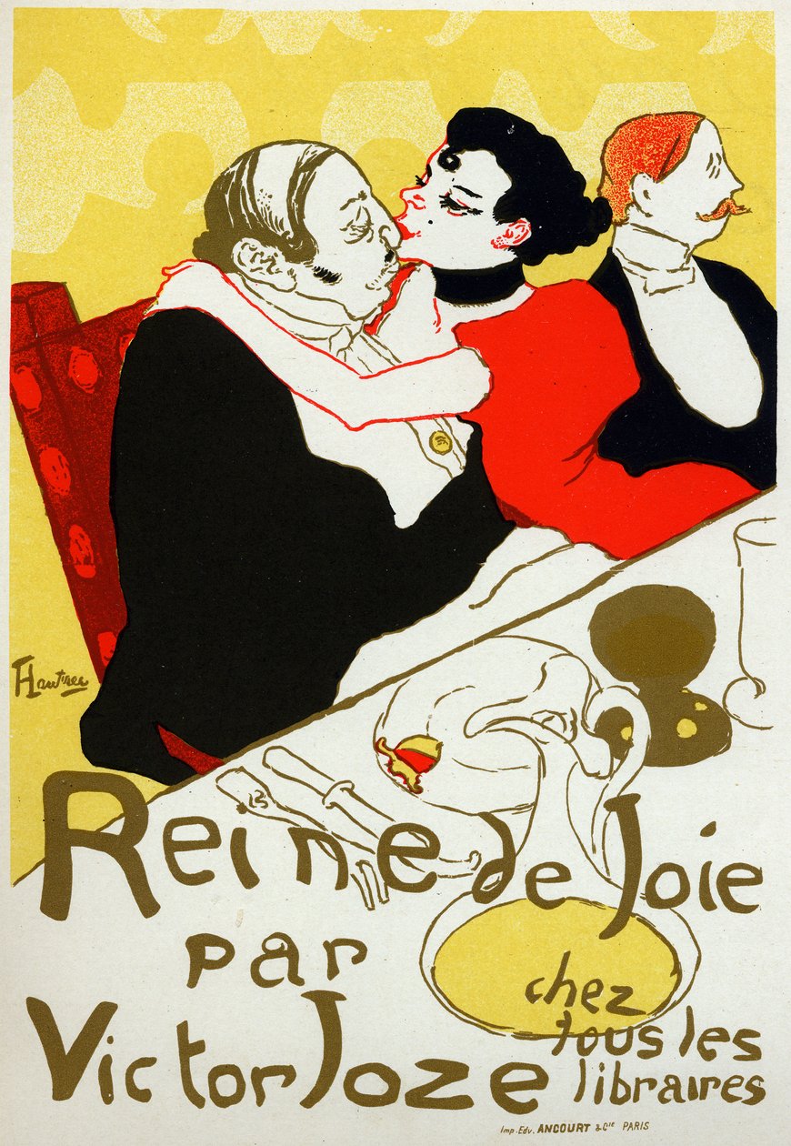 Literatura. Reine de joie (královna radosti), román Victora Joze. Plakát Henri de Toulouse Lautreca, Francie, kolem roku 1892 (plakát) od Henri de Toulouse Lautrec