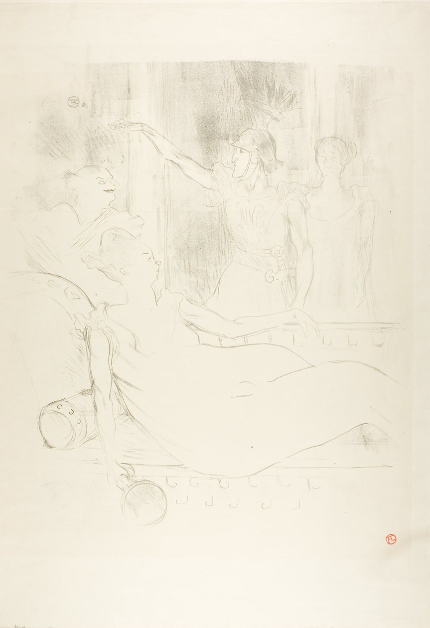 Madame Simon-Girard, Brewer and Guy v La belle Hélène od Henri de Toulouse Lautrec