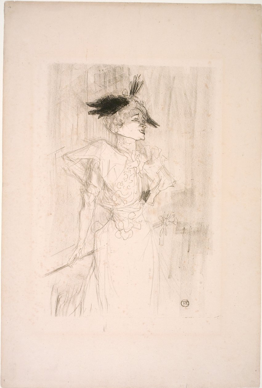 Slečna Marcelle Lenderová, stojící od Henri de Toulouse Lautrec