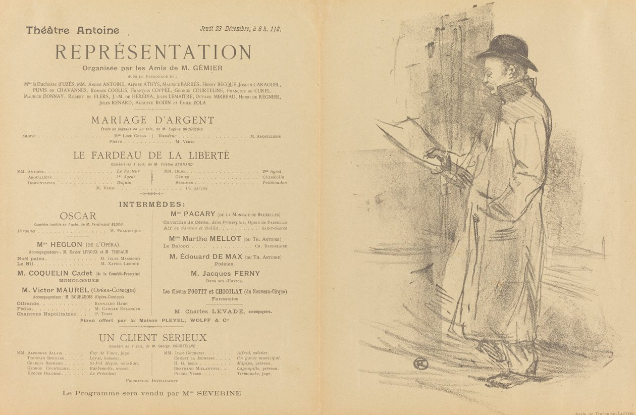 Stříbrná svatba, břemeno svobody, vážný klient [recto], 1897. od Henri de Toulouse Lautrec