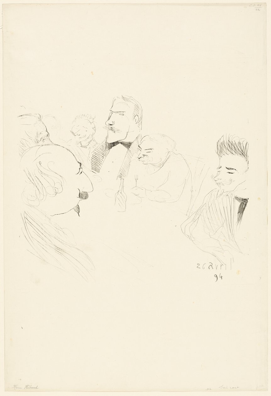 Jídelní lístek pro Adriena Hébrarda od Henri de Toulouse Lautrec