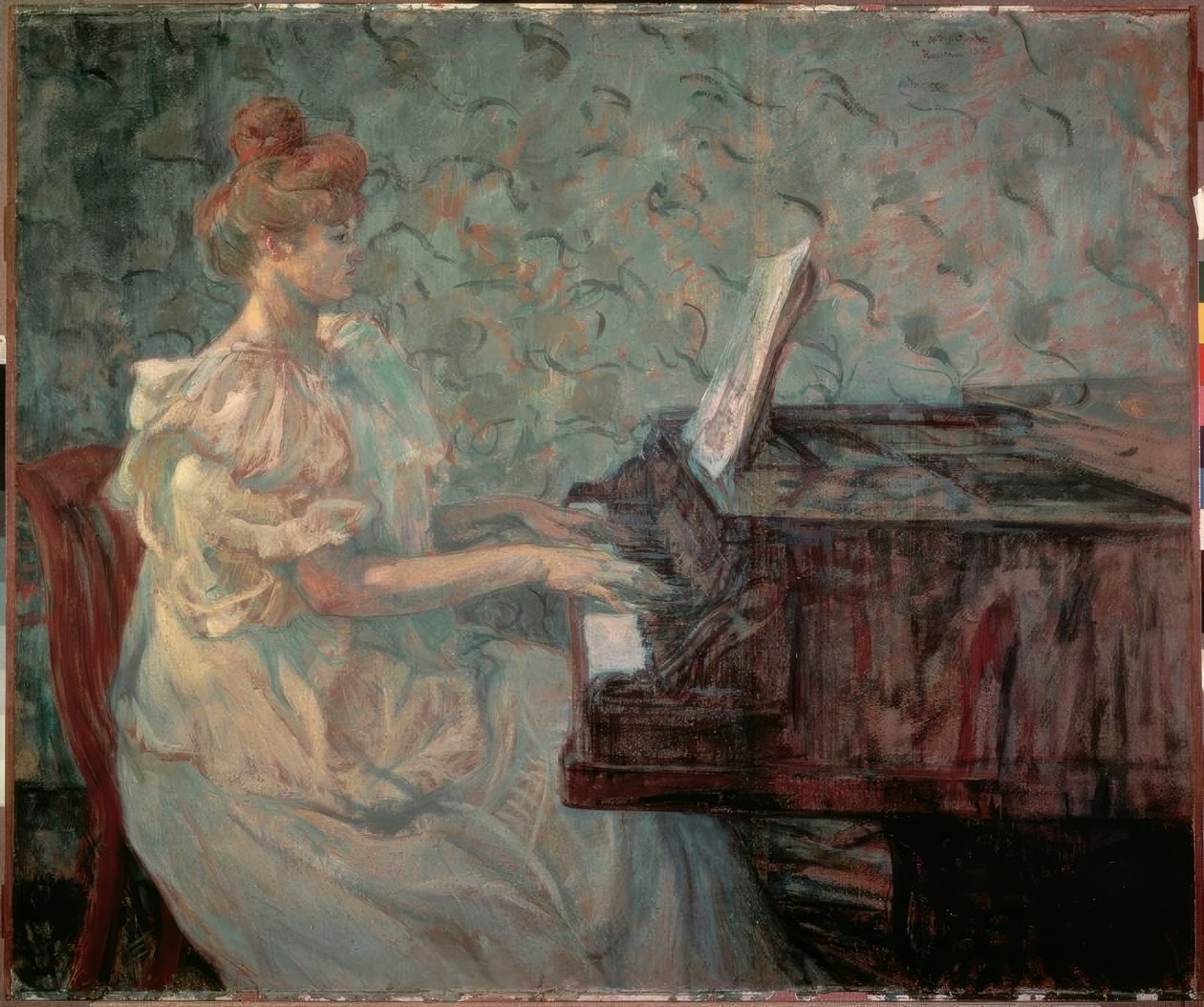 Misia Natanson na klavír od Henri de Toulouse Lautrec
