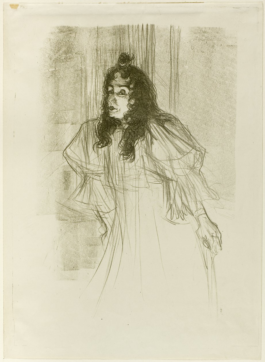 Slečna May Belfortová s dlouhými vlasy od Henri de Toulouse Lautrec