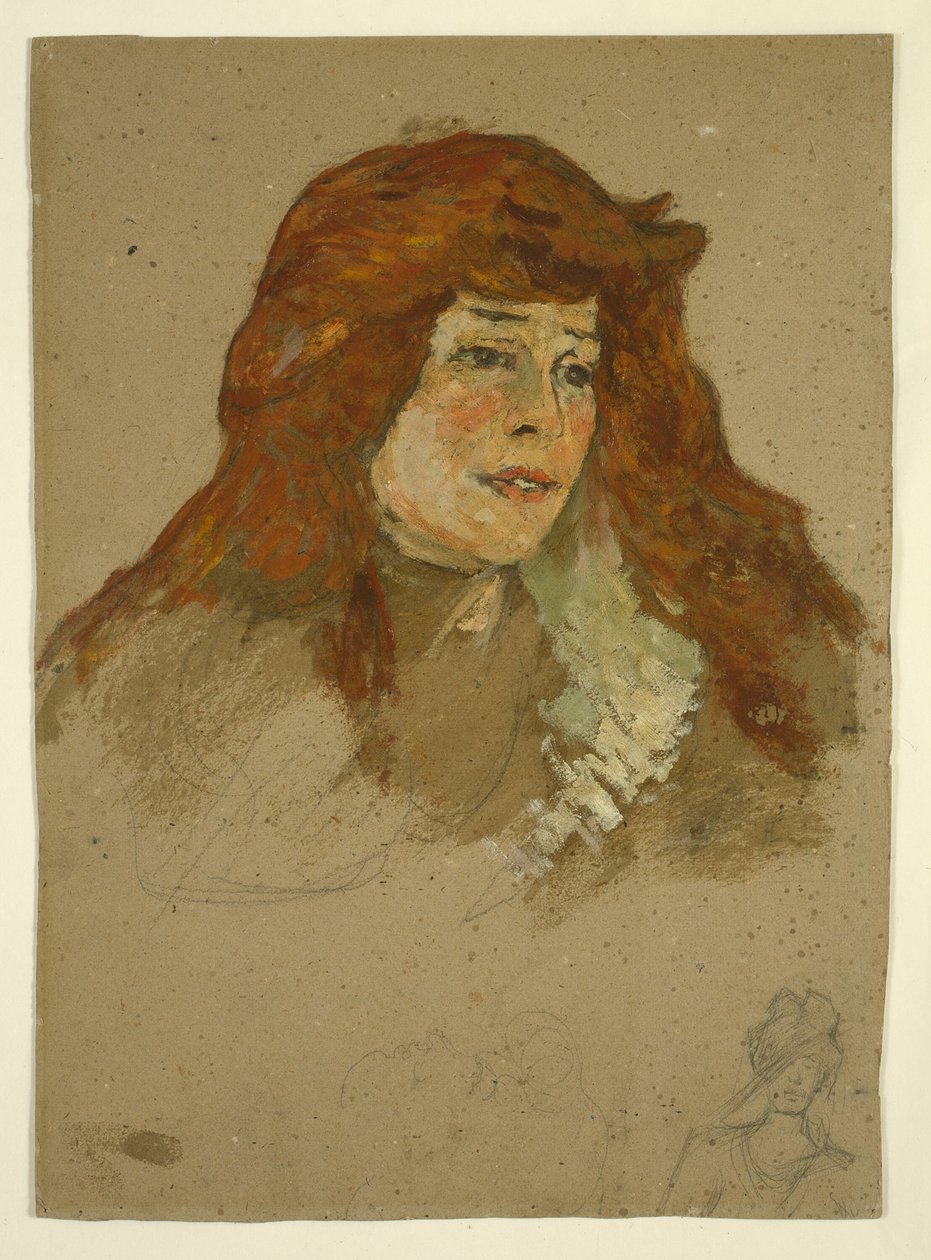 paní Lili Grenier (recto); Krajina s kostelem (verze) od Henri de Toulouse Lautrec
