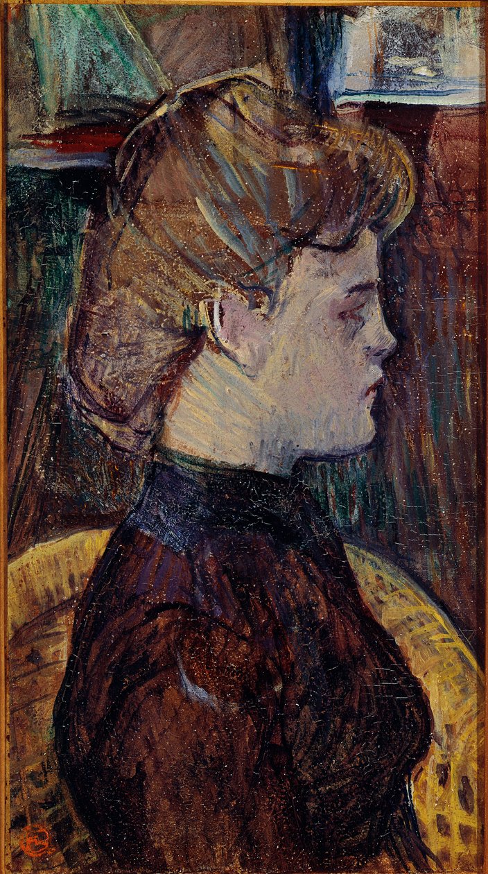 Model v dílně: Helene Vary. Obraz Henri de Toulouse-Lautrec (Toulouse Lautrec od Henri de Toulouse Lautrec