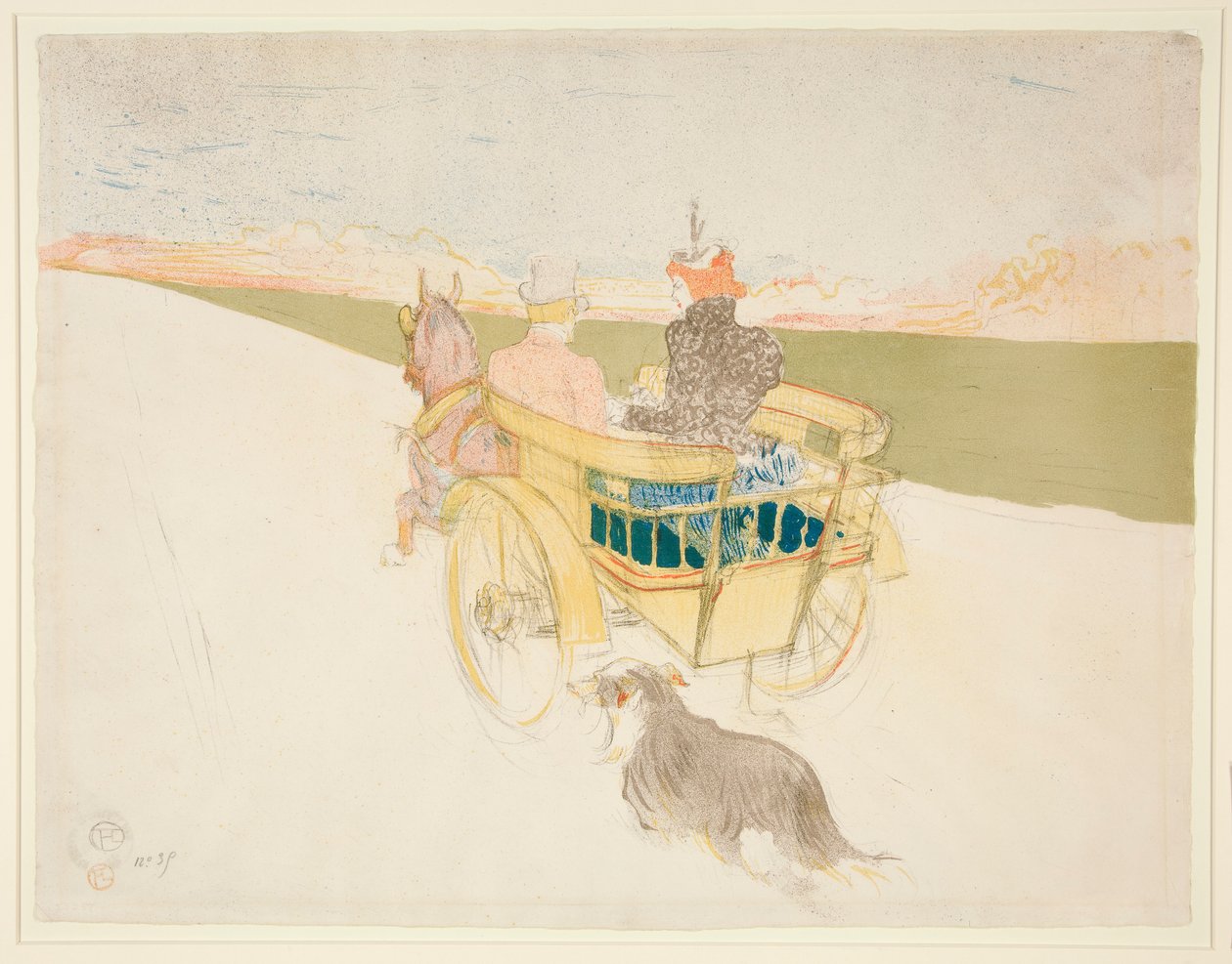 Venkovský výlet; sud (The Barrel) nebo anglický vozík (The English Buggy) od Henri de Toulouse Lautrec