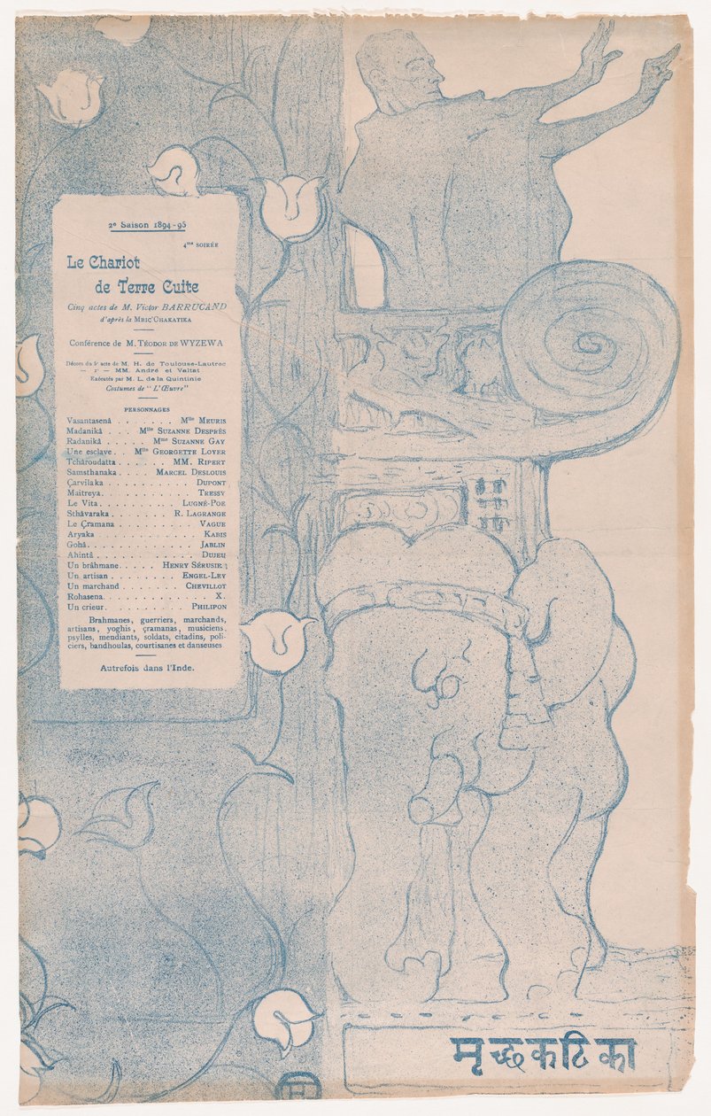 Playbill pro Le Chariot de Terre Cuite Malý hliněný vozík, 1895., 1895. od Henri de Toulouse Lautrec