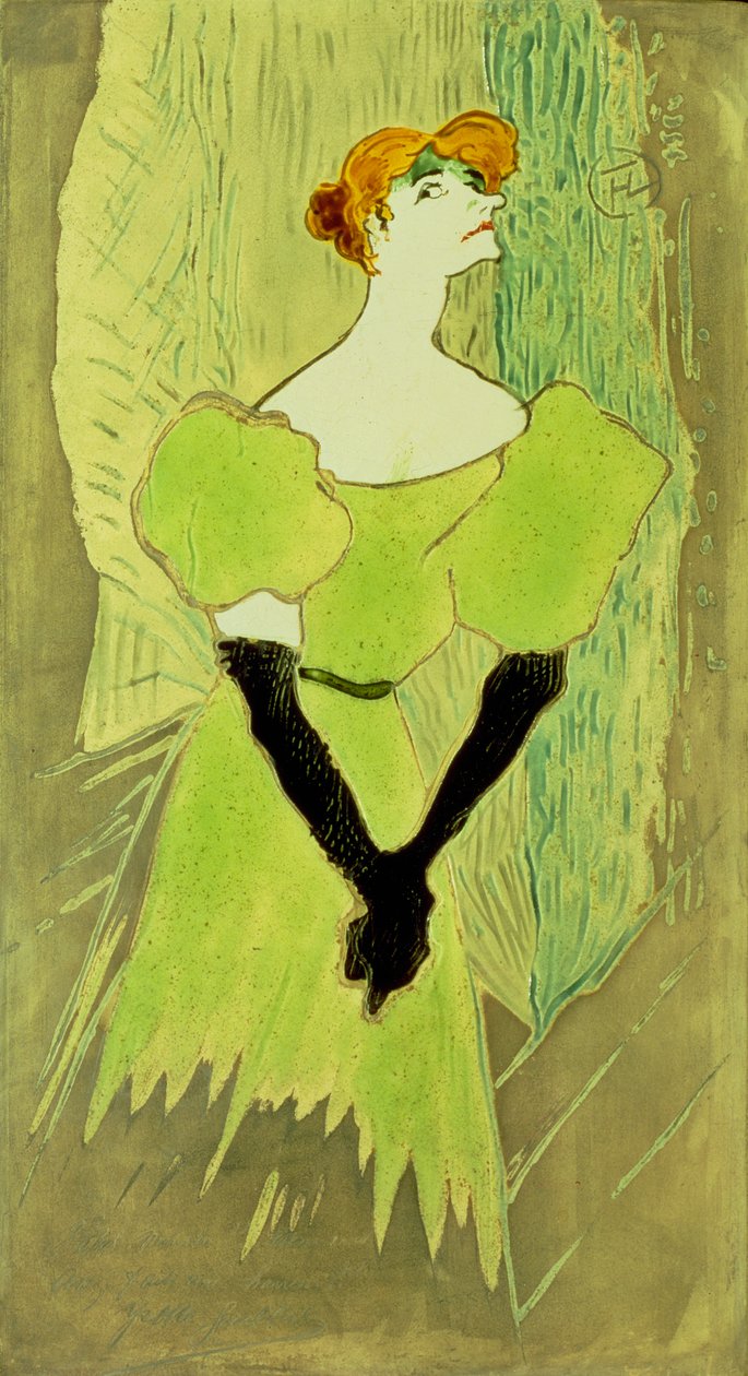 Portrét Yvette Guilbertové od Henri de Toulouse Lautrec