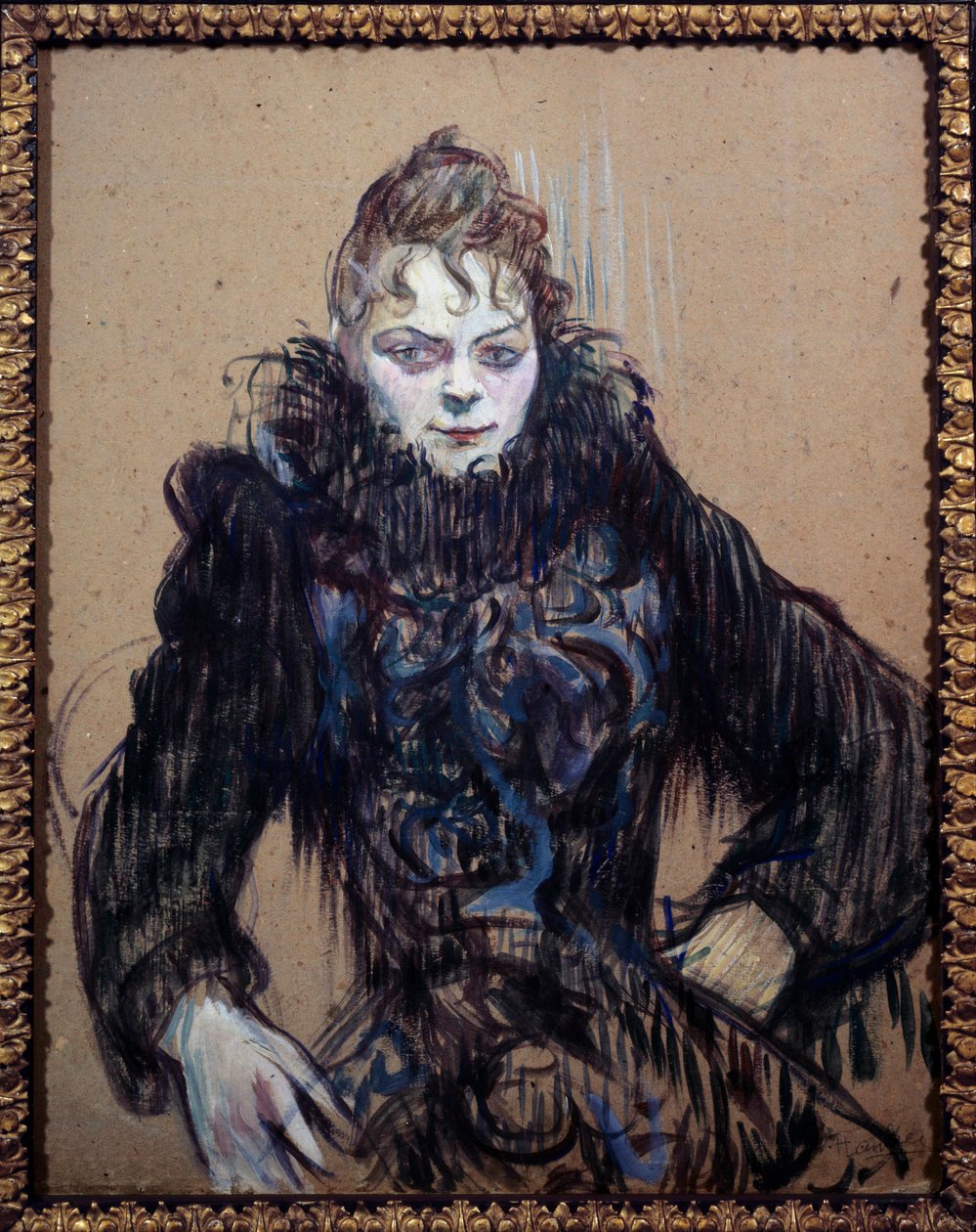 Obraz Portrét ženy v černém Boa od Henri de Toulouse Lautreca (1864-1901) od Henri de Toulouse Lautrec