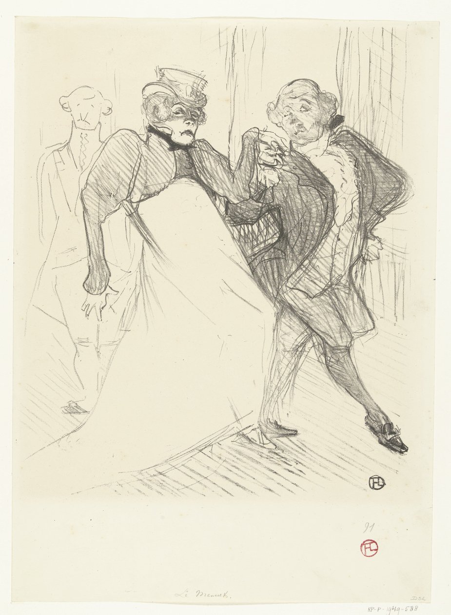 Herci portrétních van Gabrielle Rejane a Felix Galipaux v tónu Madame Sans-Gêne Rejave a Galipaux v Madame Sans Gène od Henri de Toulouse Lautrec