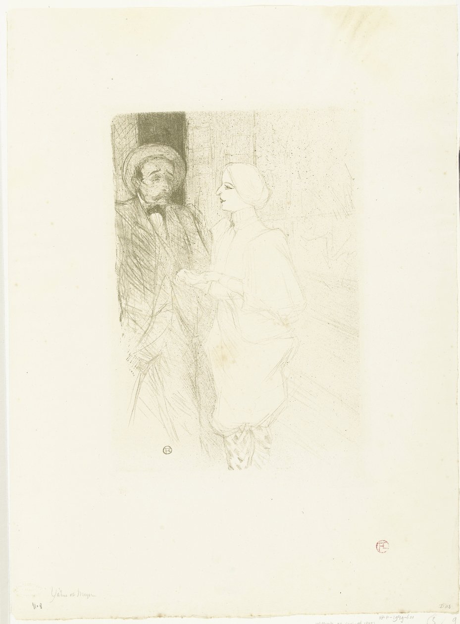 Portrétní van herci Léonie Yahne v Henri Mayer v toneelstuk Age Difficult Yahne a Mayer v těžkém věku od Henri de Toulouse Lautrec