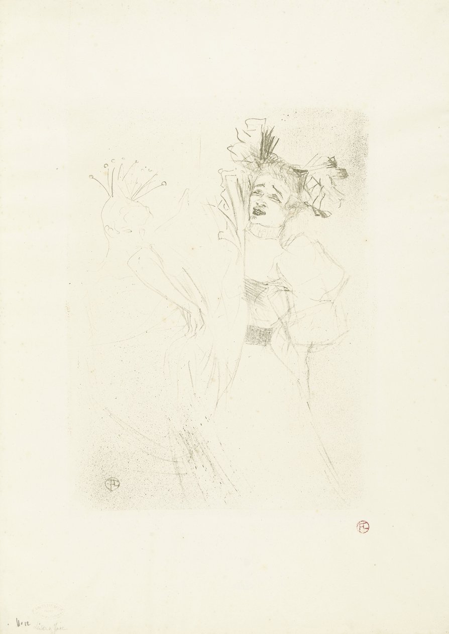 Portrétní van herečka Marcelle Lender v opeře Chilpéric Věřitel zepředu v Chelpéric od Henri de Toulouse Lautrec