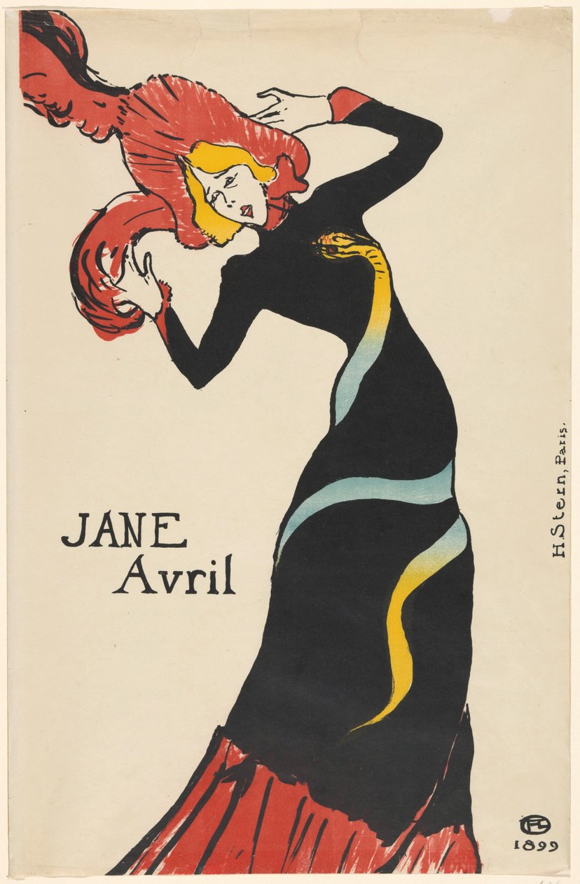Portrét tanečnice Jane Avril (Jeanne Beaudon) Jane Avril (název na objektu) od Henri de Toulouse Lautrec