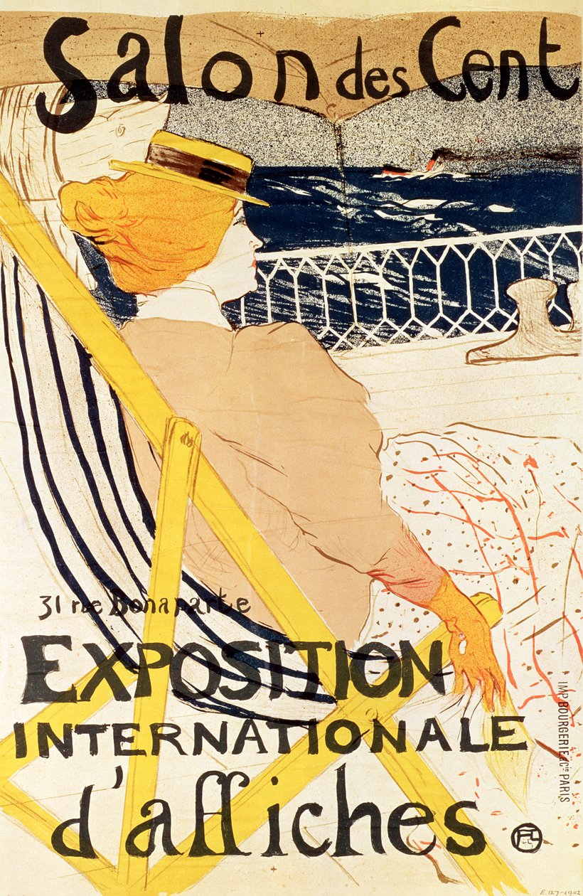 Plakát propagující „Mezinárodní výstavu plakátů“, Paříž, kolem roku 1896 (barevné lito) od Henri de Toulouse Lautrec