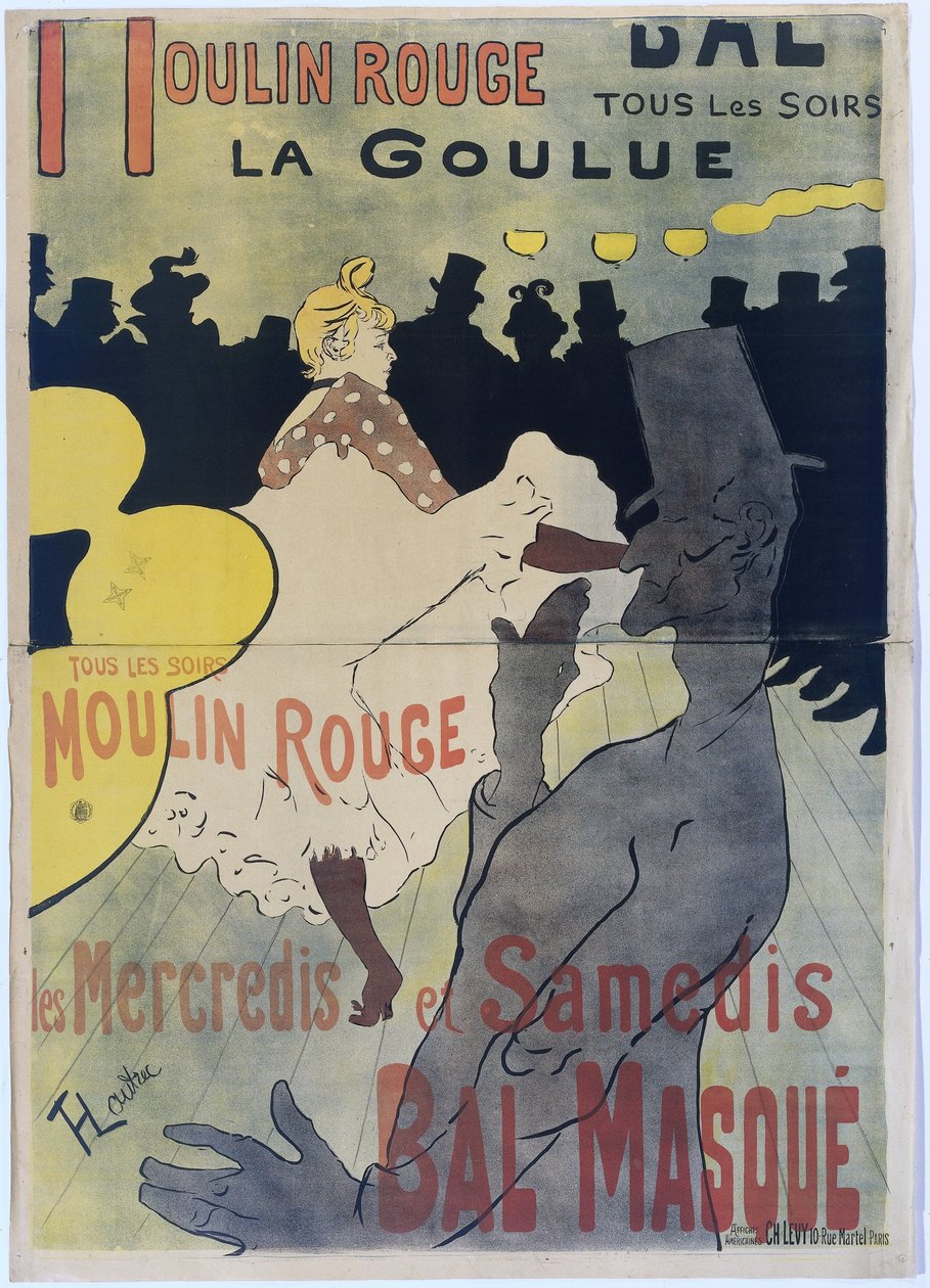Plakát k filmu The Moulin Rouge Plakát pro Moulin Rouge Červený mlýn. La Goulue (název na objektu) od Henri de Toulouse Lautrec