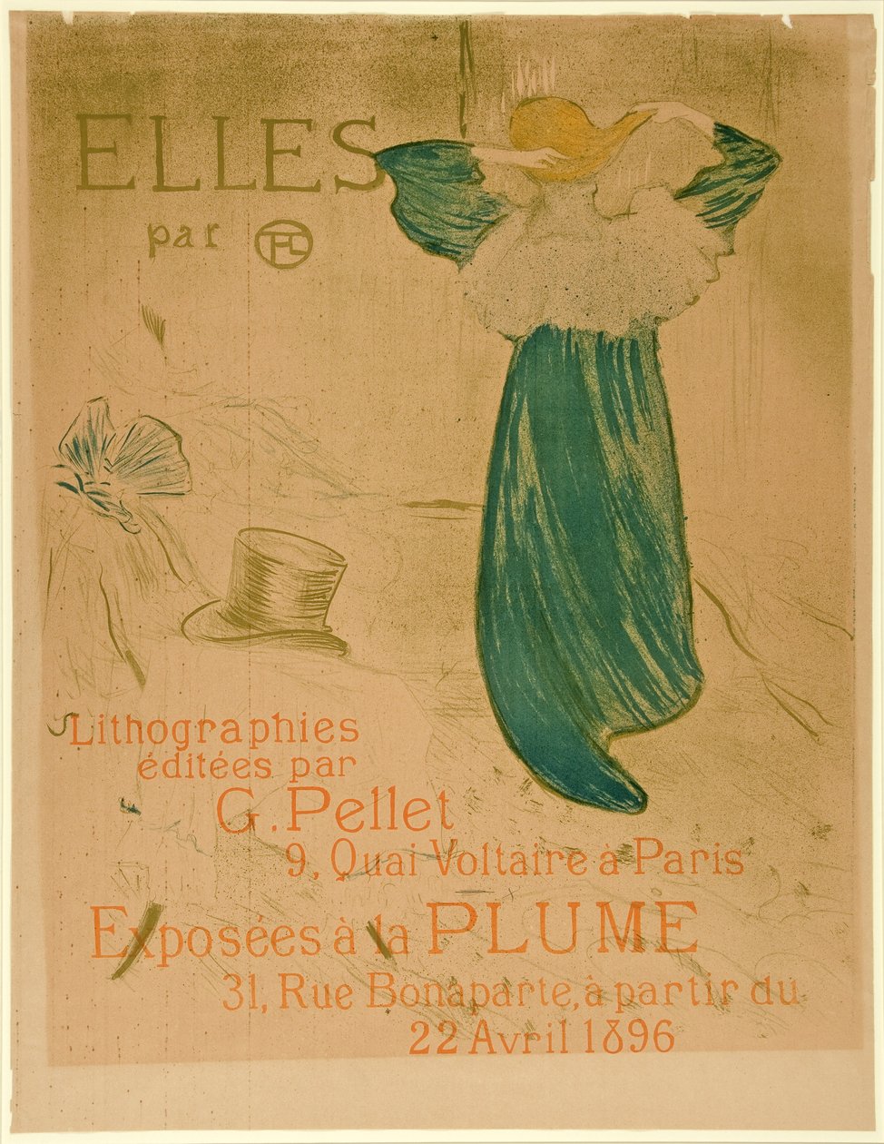 Plakát Frontispisu pro „Elles“, hospoda. 1896 (barevné lito) od Henri de Toulouse Lautrec