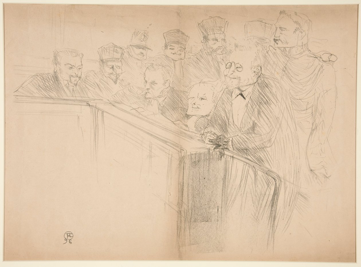 Proc?s Arton, premi?re planche (The Arton Trial, první deska) od Henri de Toulouse Lautrec