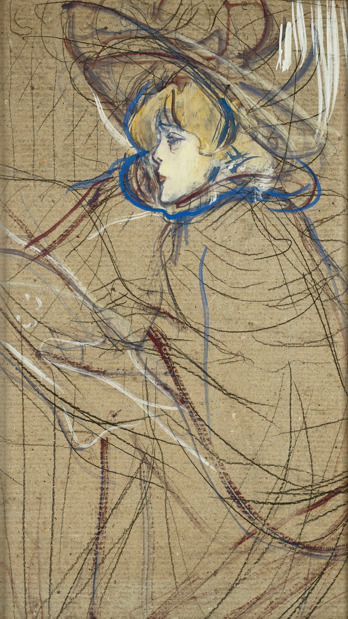 Profil ženy: Jane April; Profil ženy: Jane Avril, 1893 od Henri de Toulouse Lautrec