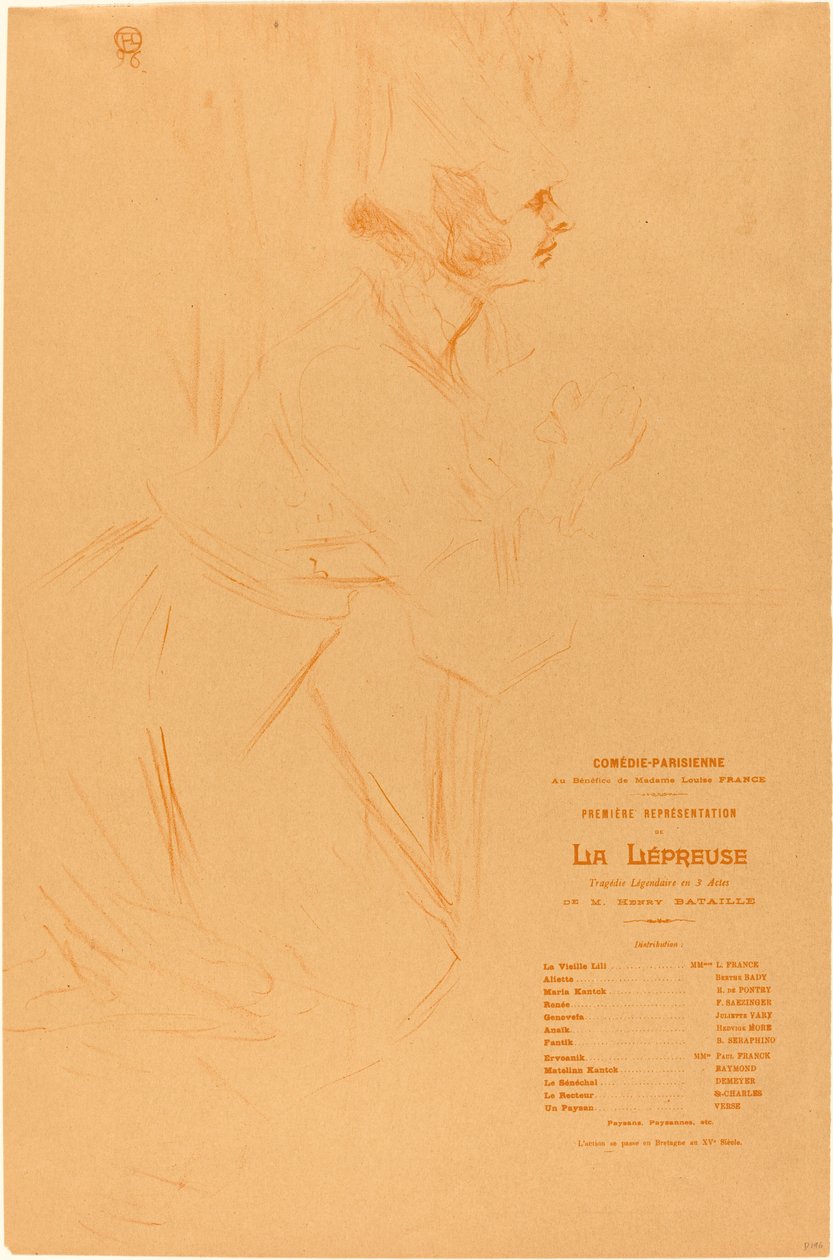 Program pro "La leprosa" od Henri de Toulouse Lautrec
