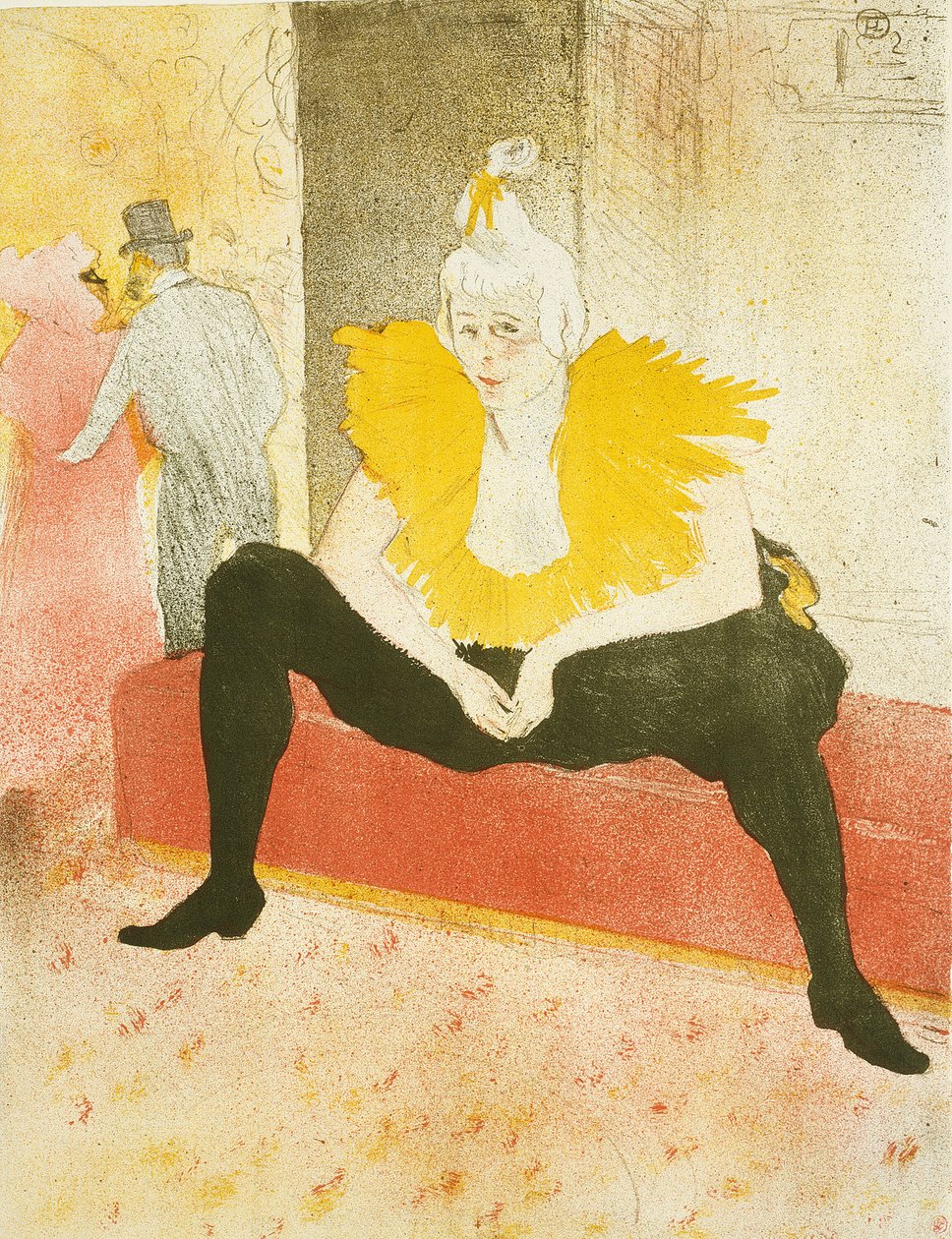 Sedící klaun (Mademoiselle Cha-U-Kao), talíř jedna od Elles od Henri de Toulouse Lautrec