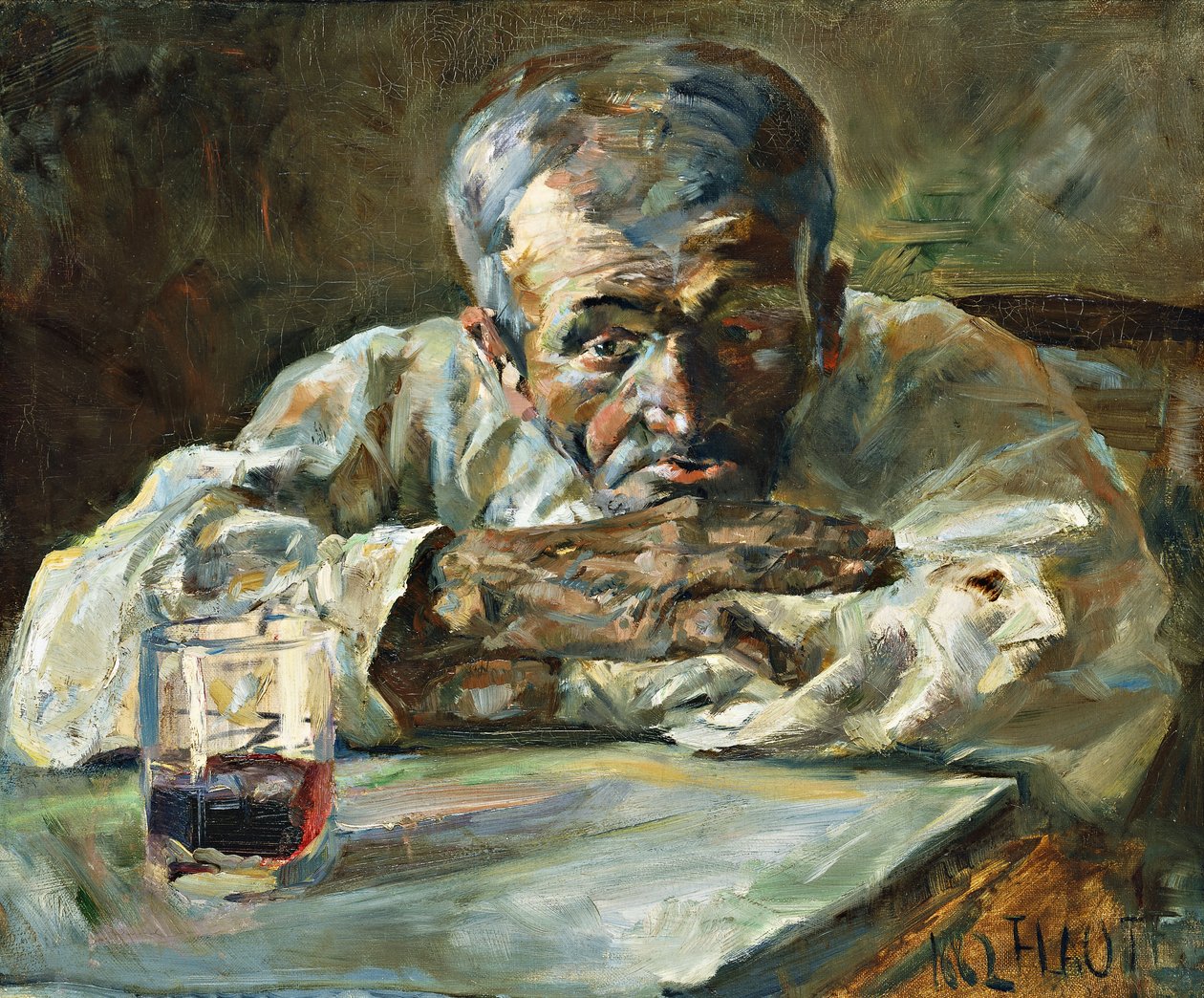 Alkoholik, otec Mathias; V butiku, Chateau du Bosc: Piják, Otec Mathias, 1882 od Henri de Toulouse Lautrec