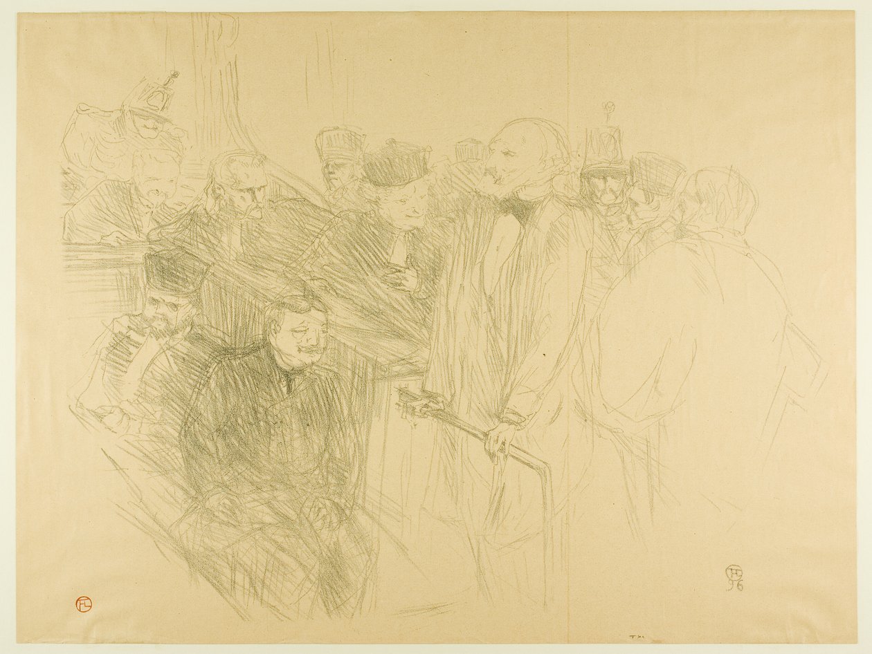 The Arton Trial, Ribot Giving Evidence (druhá deska) od Henri de Toulouse Lautrec