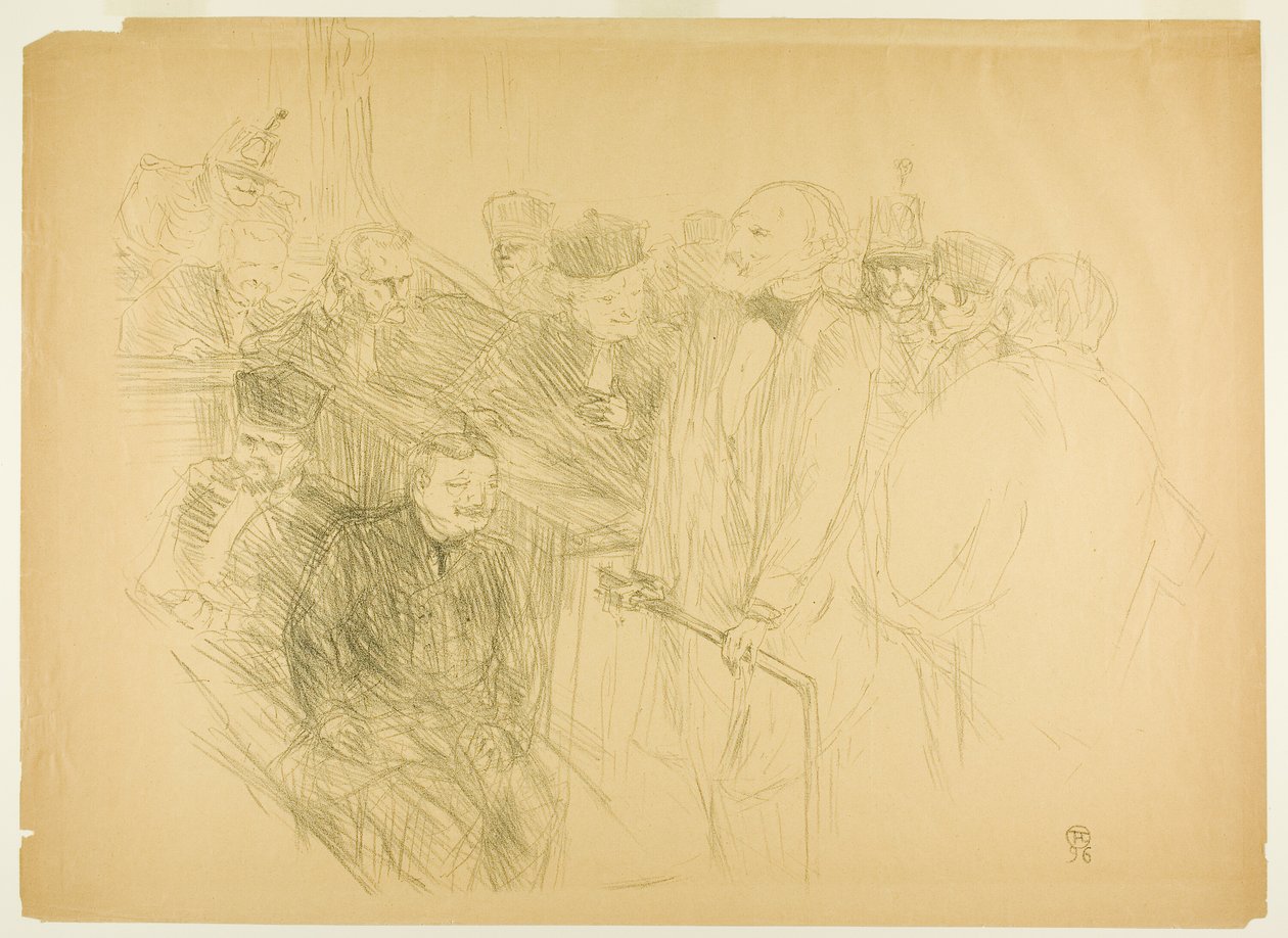 The Arton Trial, Ribot Giving Evidence (druhá deska) od Henri de Toulouse Lautrec