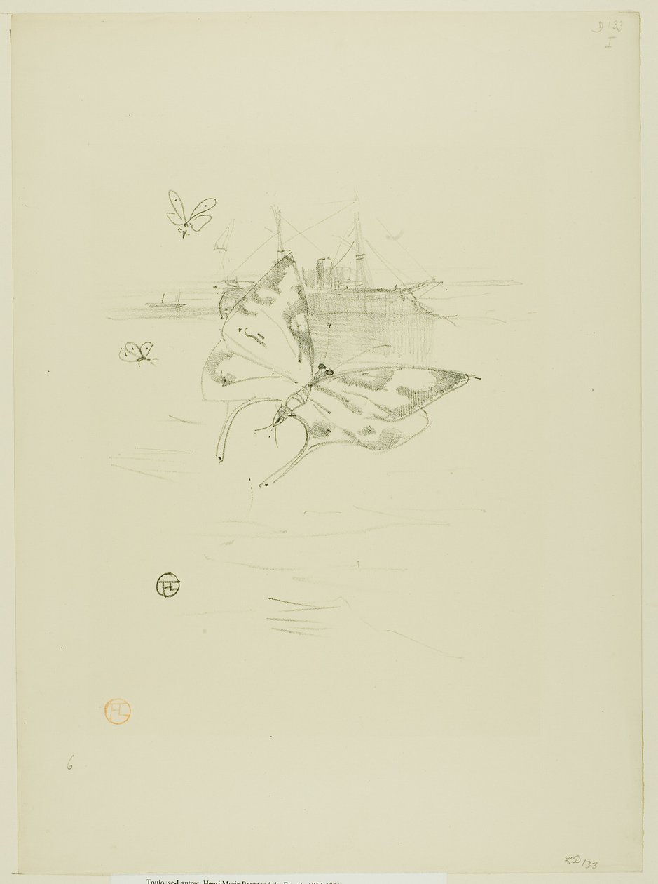 Motýli, z Melodies od Désiré Dihau od Henri de Toulouse Lautrec