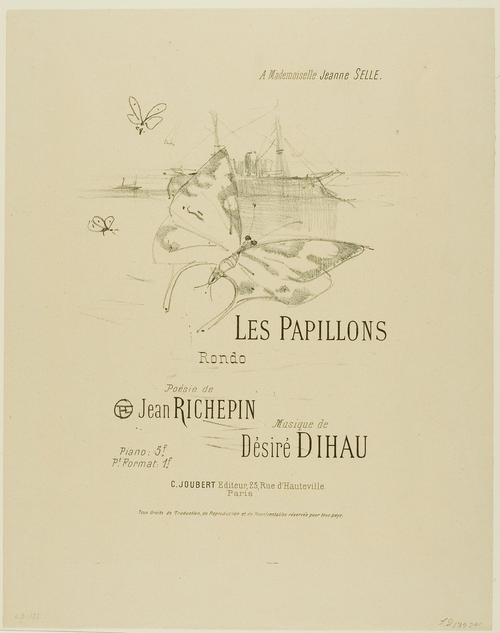 Motýli, z Melodies od Désiré Dihau od Henri de Toulouse Lautrec