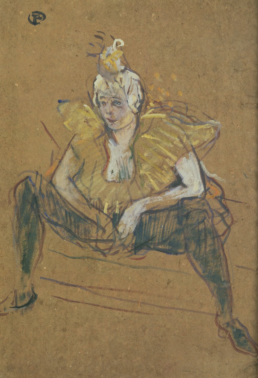 Sedící Clowness Cha-U-Kao, 1895 od Henri de Toulouse Lautrec