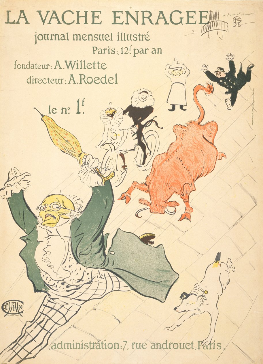 Rozzuřená kráva, 1896 od Henri de Toulouse Lautrec