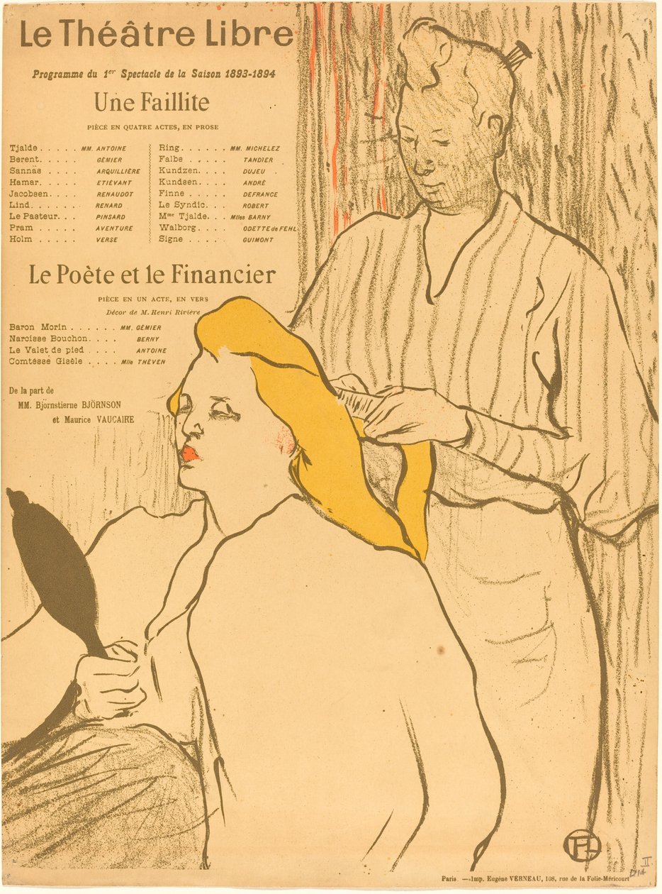 Kadeřník - program pro divadlo-Libre od Henri de Toulouse Lautrec