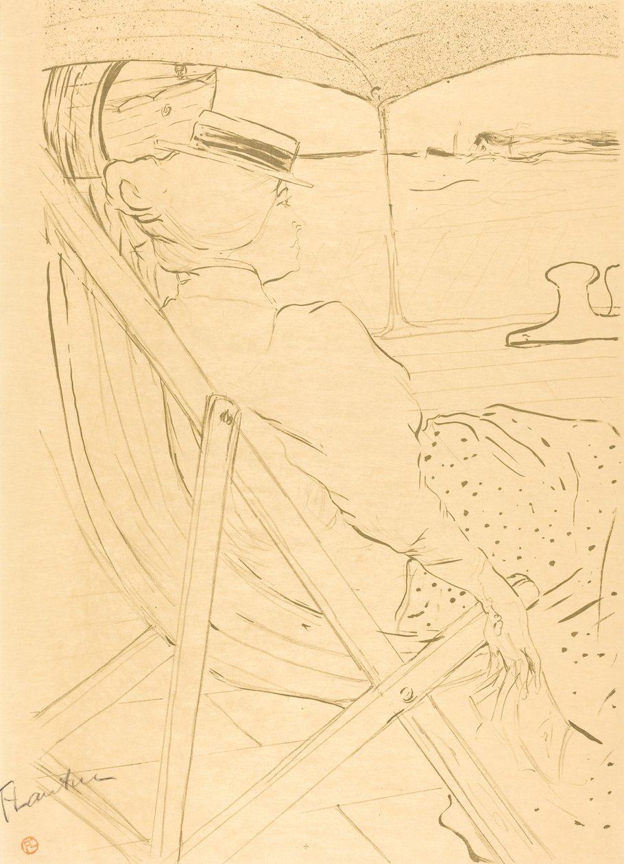 Cestující z kabiny 54 - Plavba na jachtě La passagère du 54 - Promenáda..., 1896. od Henri de Toulouse Lautrec