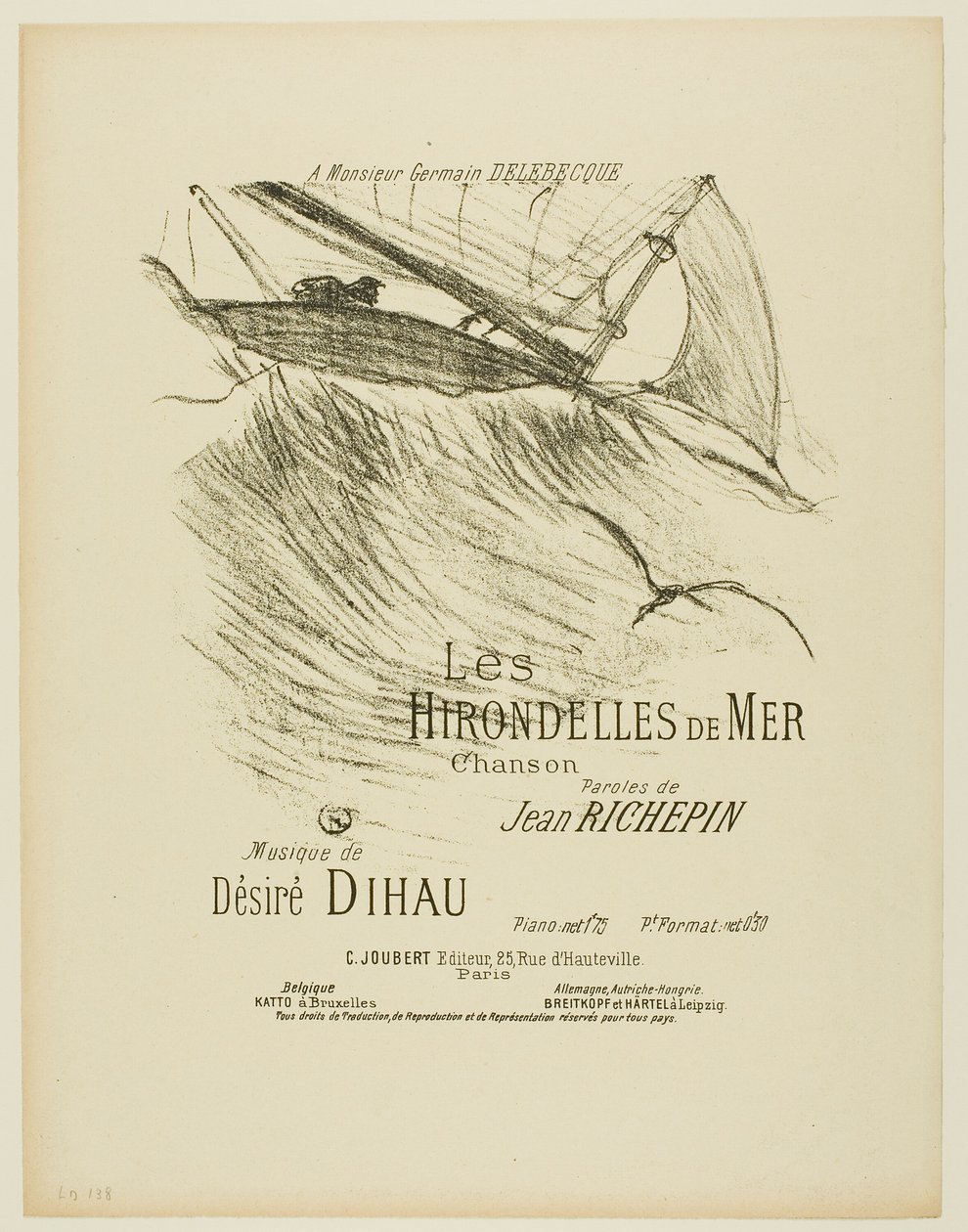 Mořské vlaštovky, z Melodies od Désiré Dihau od Henri de Toulouse Lautrec