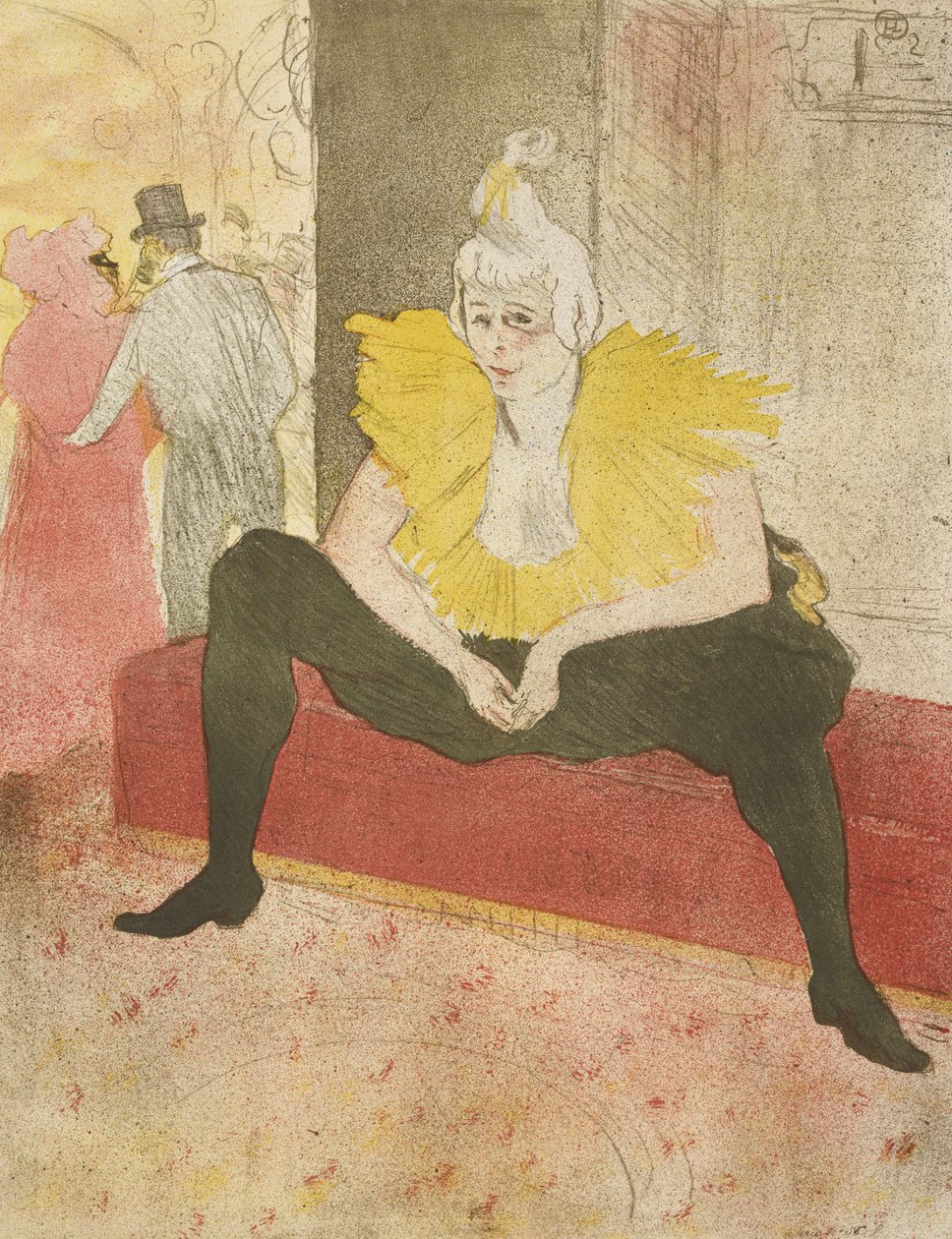 Sedící šašek od Henri de Toulouse Lautrec