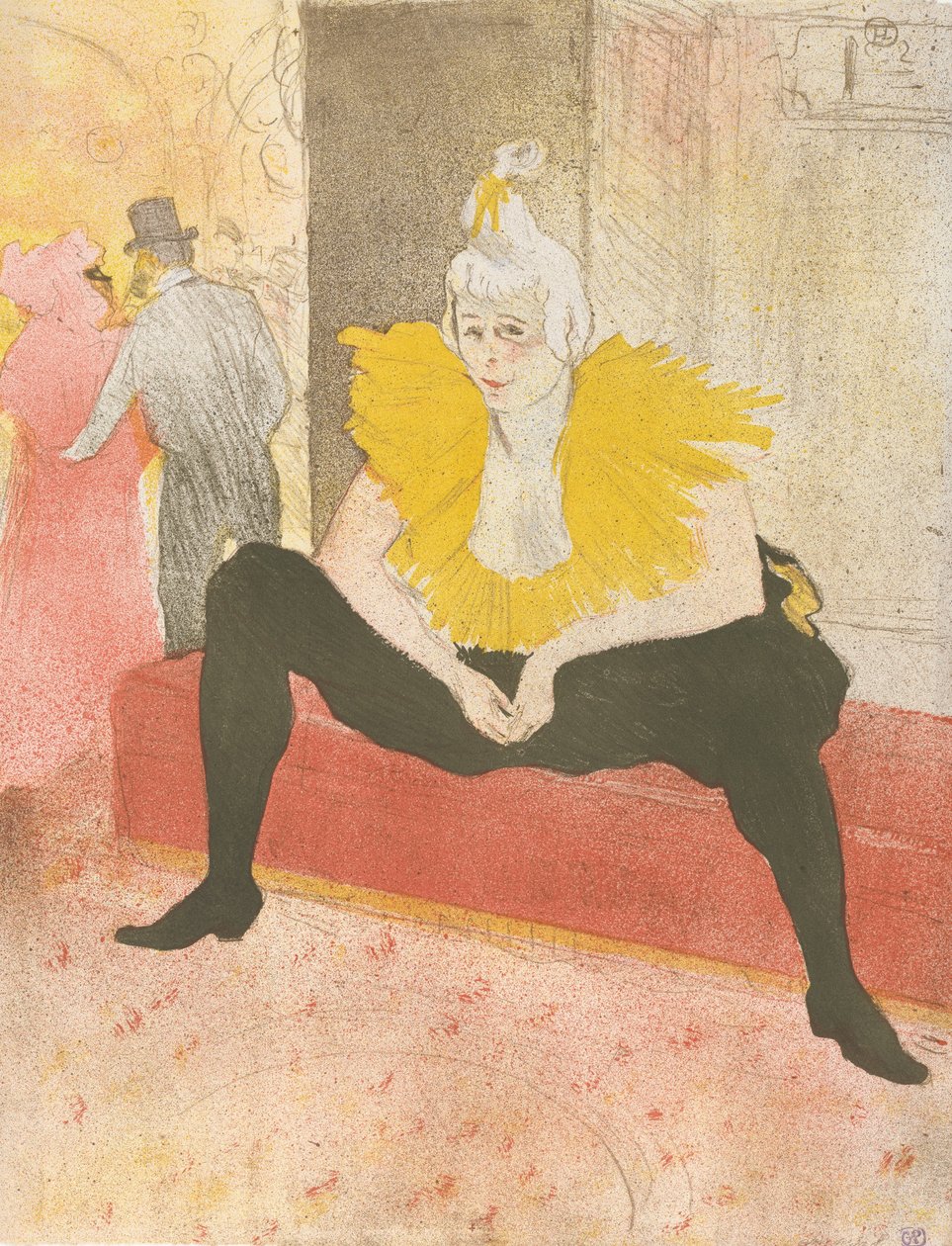Sedící šaška Mademoiselle Cha-u-ka-o ze série Elles, 1896., 1896. od Henri de Toulouse Lautrec